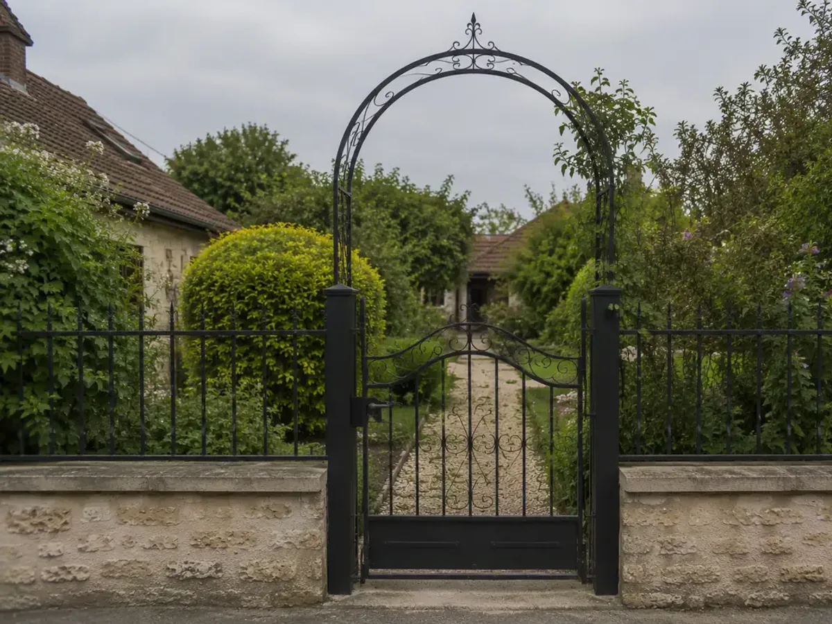Arche à portillon en fer forgé sur mesure