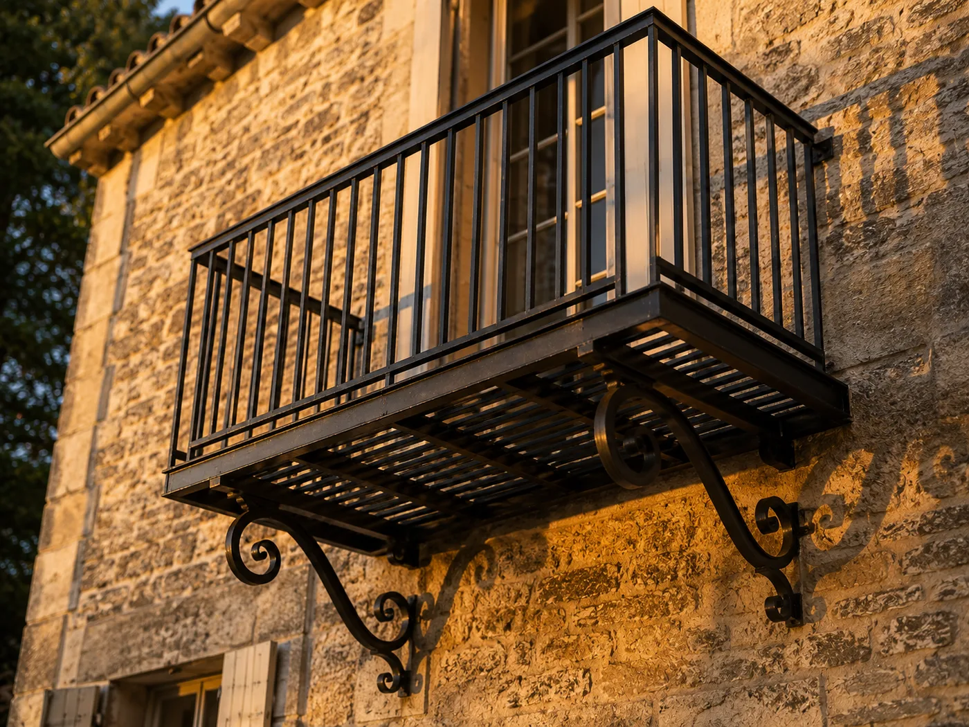 Balcon sur consoles en fer forgé sur mesure