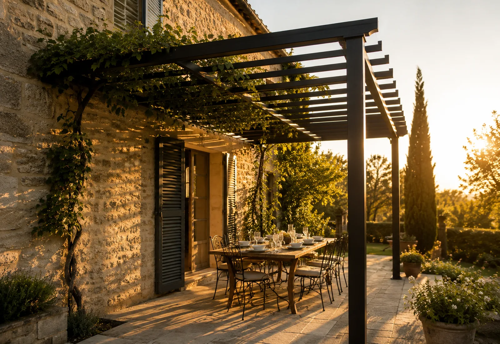 Pergola en fer forgé sur mesure